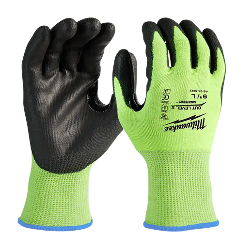High-Visibility Cut Level 3 Polyurethane Dipped Gloves L 48-73-8932