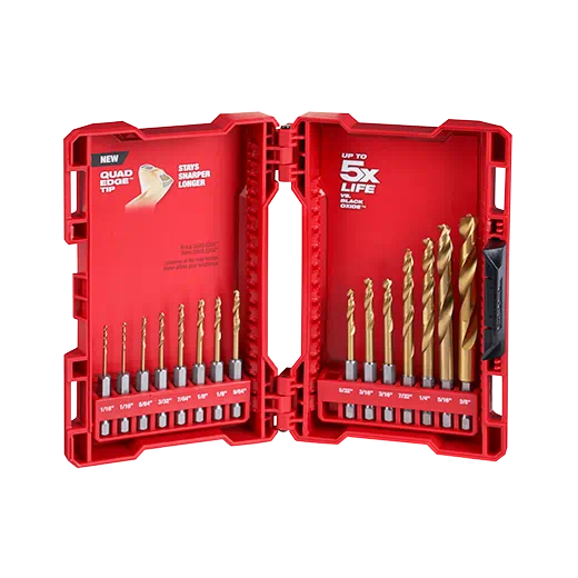 15 PC SHOCKWAVE™ RED HELIX™ Titanium Drill Bit Set 48-89-4630